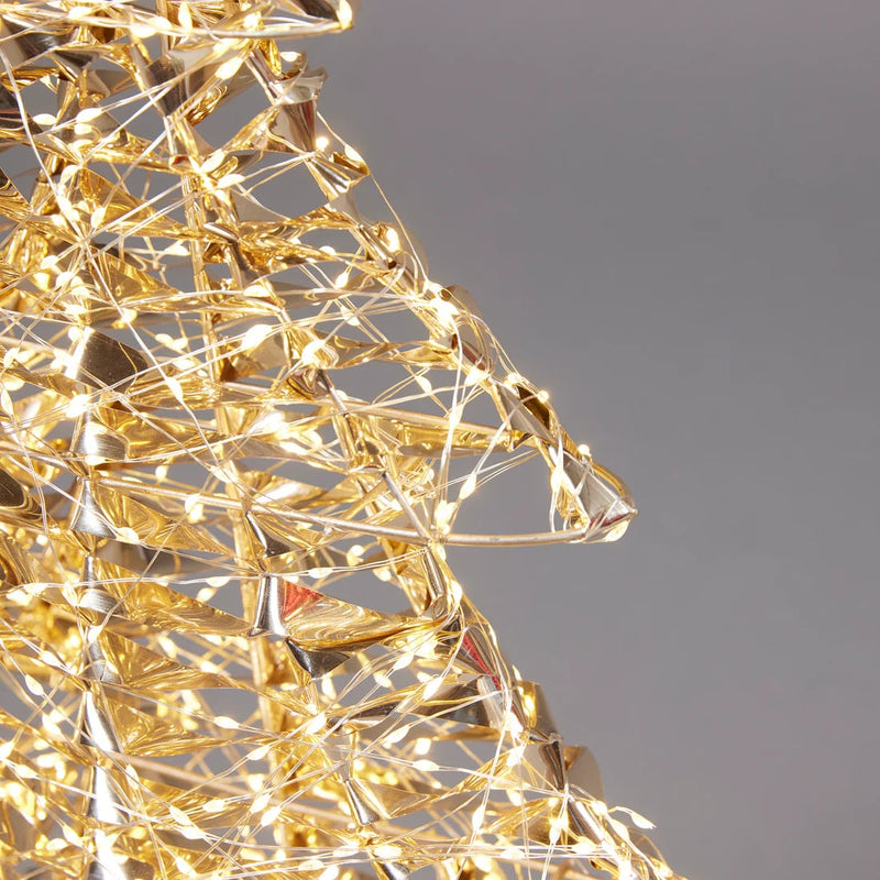 EDG Enzo De Gasperi Christmas Tree Led Stripes 1.800 MicroLed H 122 Cm W 82 Cm W 20 Cm Gold