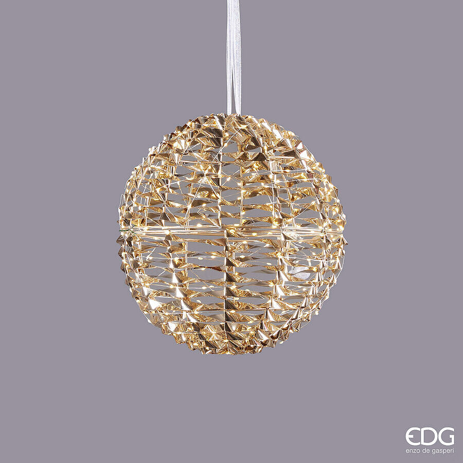 Christmas Decoration Stripes Sphere 300 MicroLed D 30 Cm IP 44 Gold