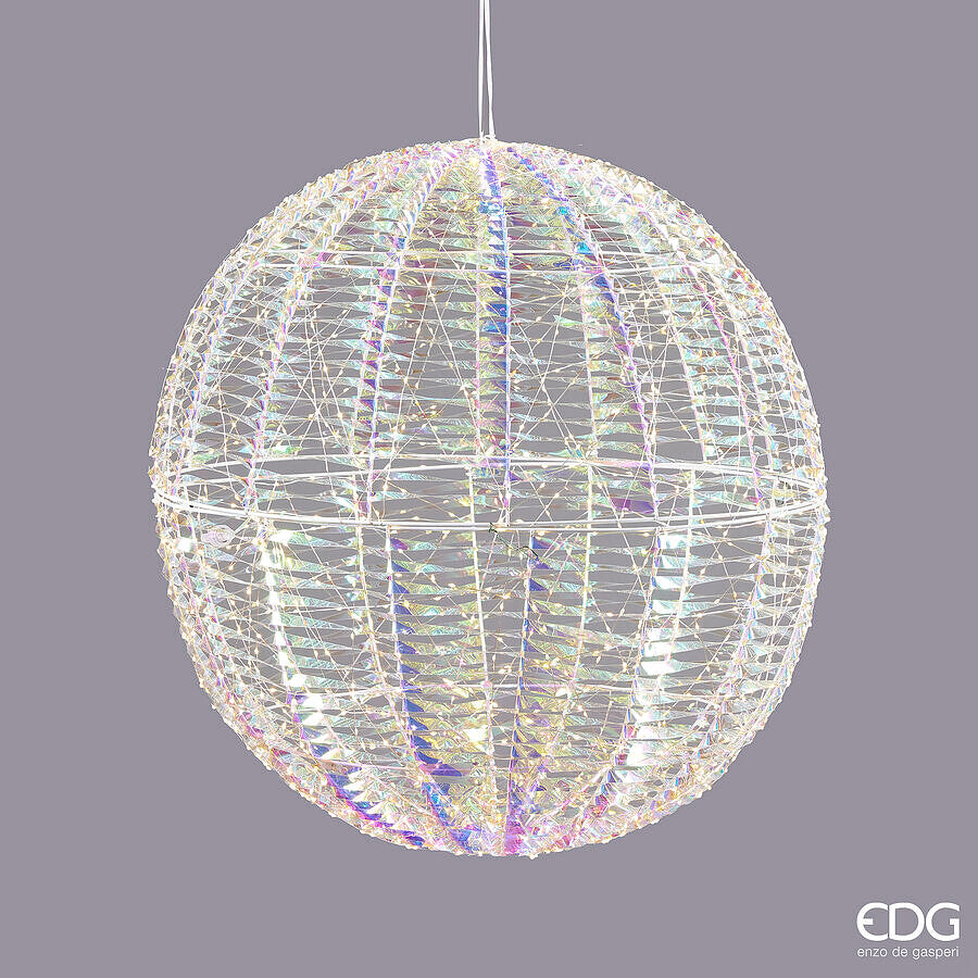 Christmas Decoration Stripes Sphere 960 MicroLed D 50 Cm IP 44 Natural