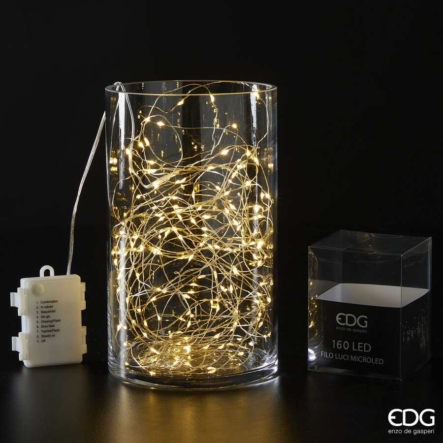 EDG Enzo De Gasperi Christmas Light Wire X 160 MicroLed L 16 Mt IP 44 Ivory