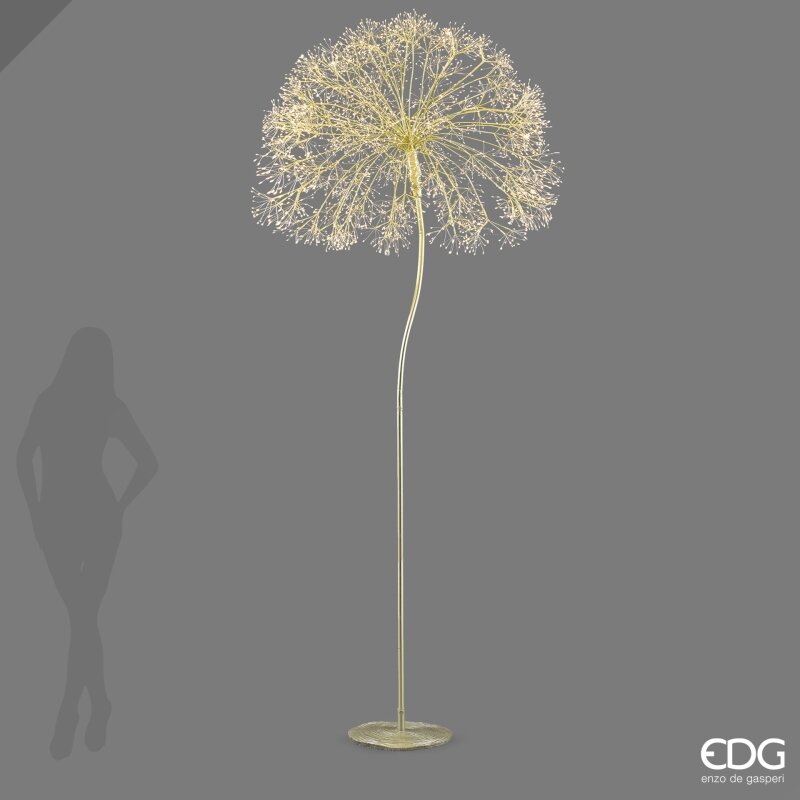 EDG Enzo De Gasperi Decoro Tarassaco Rich Luminous Gold H280 Ø100 cm with MicroLED IP44 – Christmas Decoration