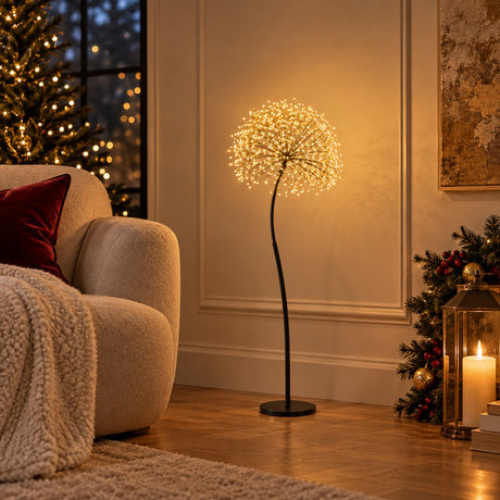 EDG Enzo De Gasperi Dandelion Rich Black 240 MicroLED H90 Ø20 cm IP44 – Luminous Christmas Decoration