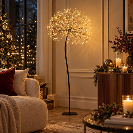 EDG Enzo De Gasperi Dandelion Christmas Decoration Rich Black 384 LED H120 Ø30 cm IP44 – Luminous Decoration