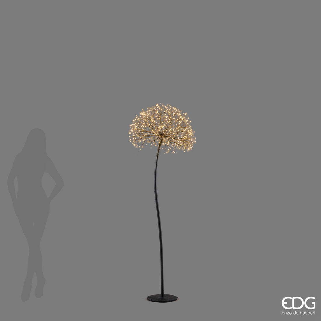 EDG Enzo De Gasperi Dandelion Rich Black 912 MicroLED H180 Ø50 cm IP44 – Luminous Christmas Decoration