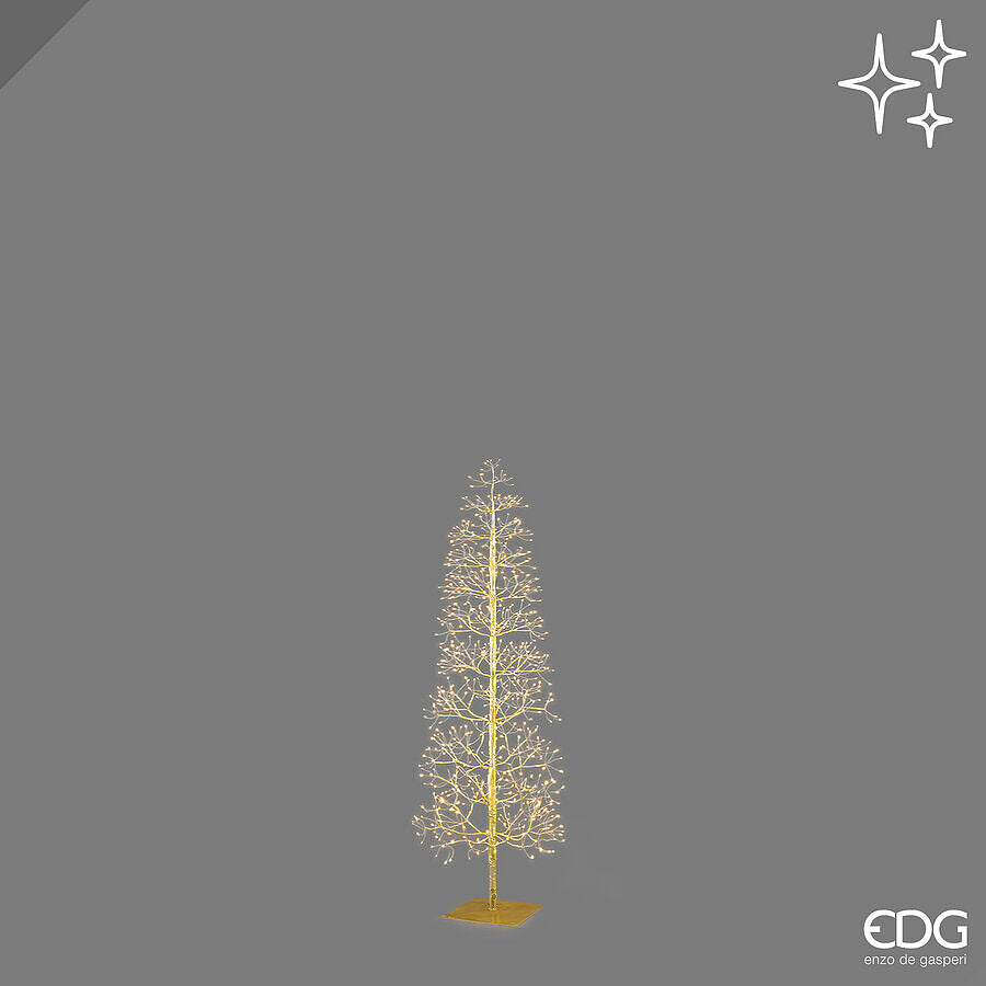 EDG Enzo De Gasperi Beech Christmas Tree Slim 528 LED H120 cm Gold IP44 – Luminous Christmas Tree