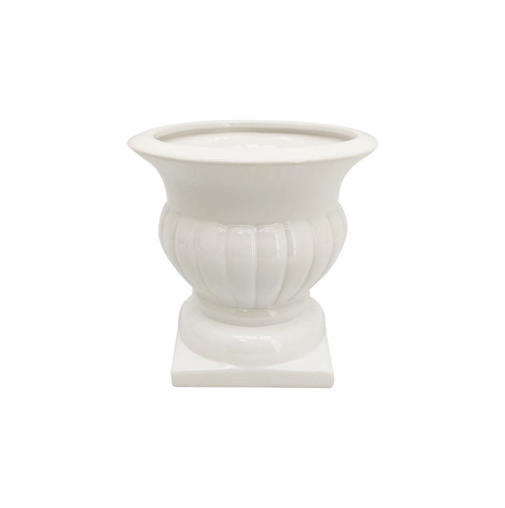 Roman Style Ceramic Cup D 12.5 Cm H 9 Cm White