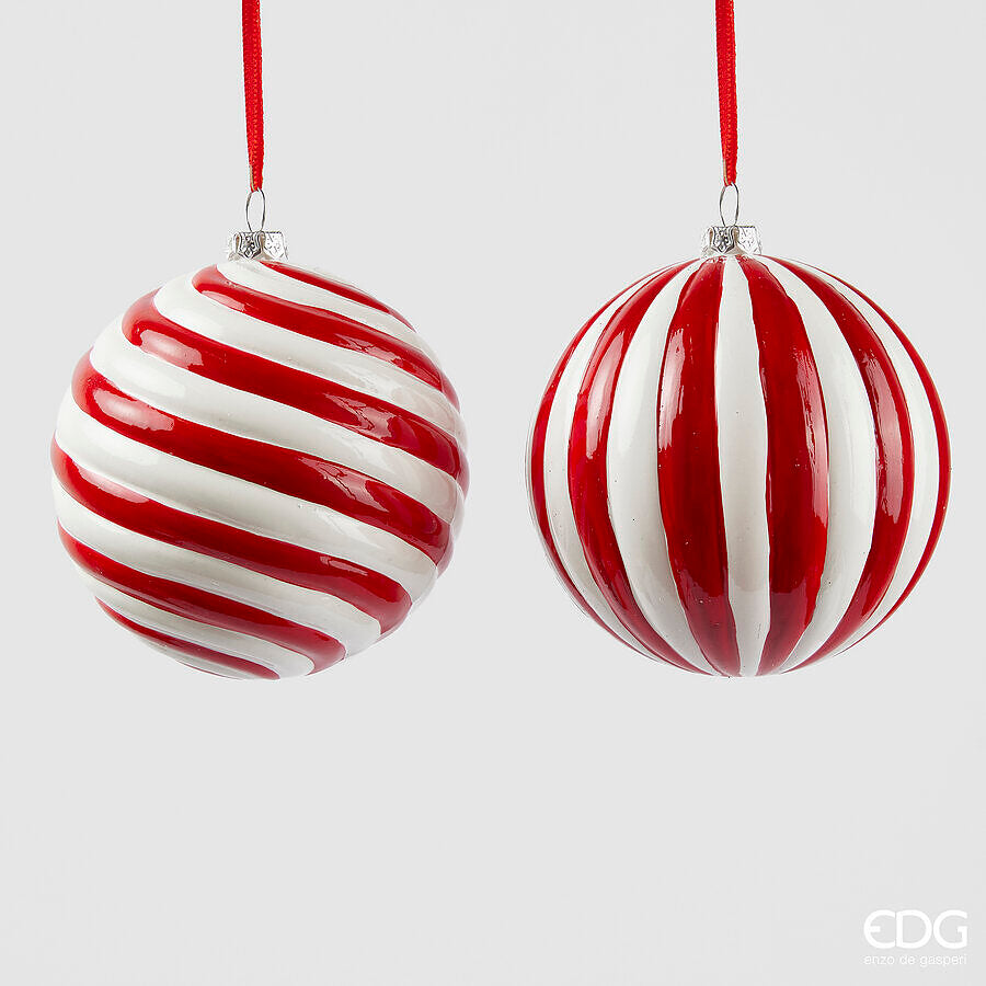 Christmas Decoration Ball Candy D 10 Cm White Red 1Pz