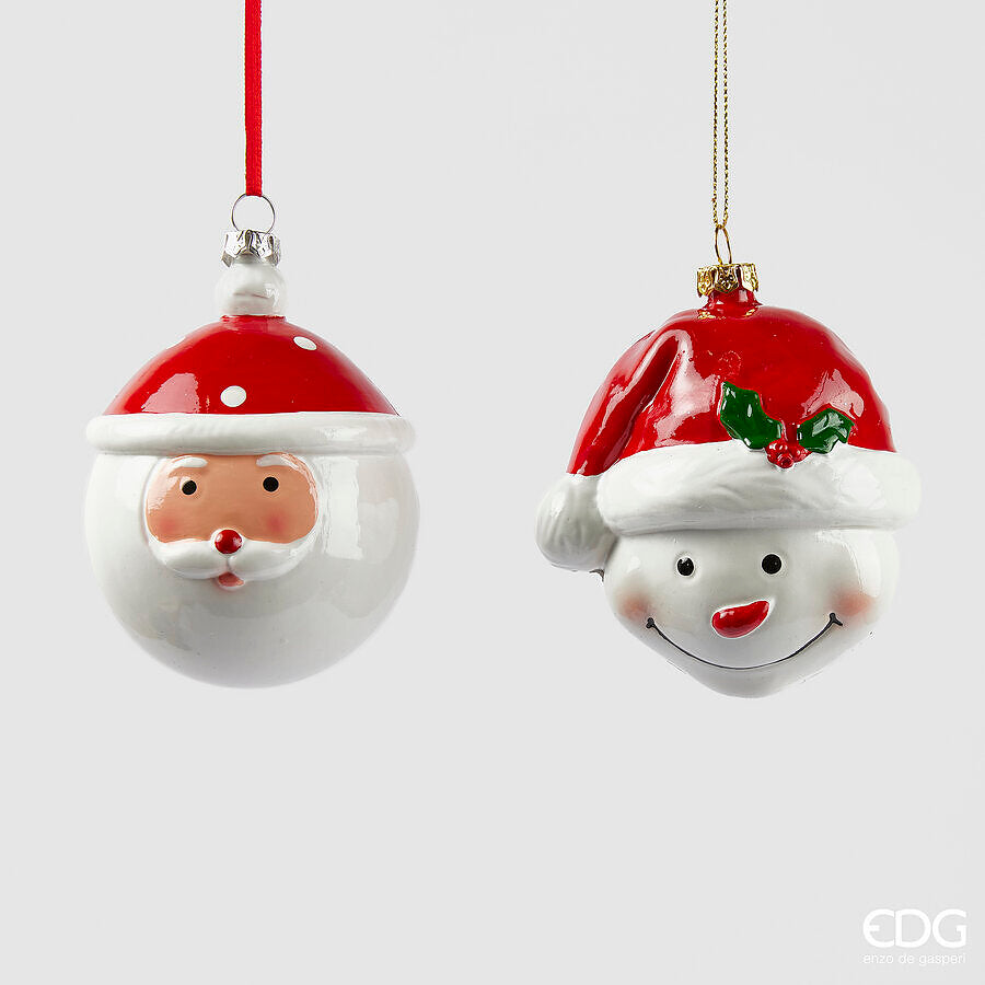 Christmas Decoration Santa Snowman D 10 Cm White Red 1 Pc