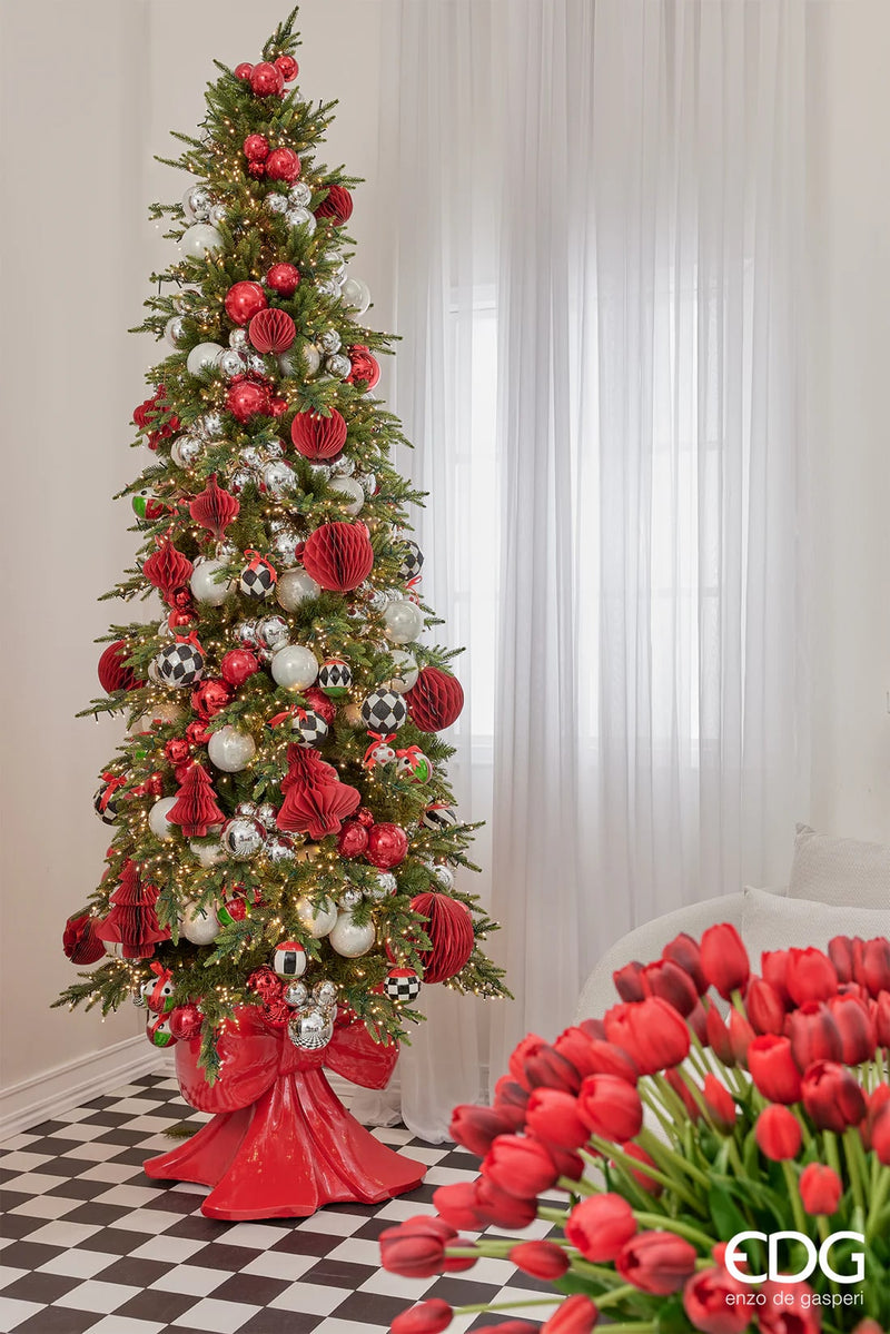 EDG Enzo De Gasperi Christmas Tree Base, Pine Cone, H 57 cm L 50 cm L 50 cm Red