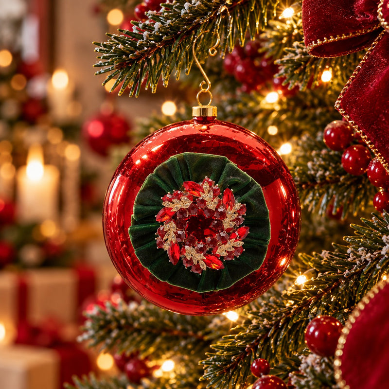 EDG Enzo De Gasperi Medaglione Velvet Camel Ø15 cm – Decorazione Albero di Natale