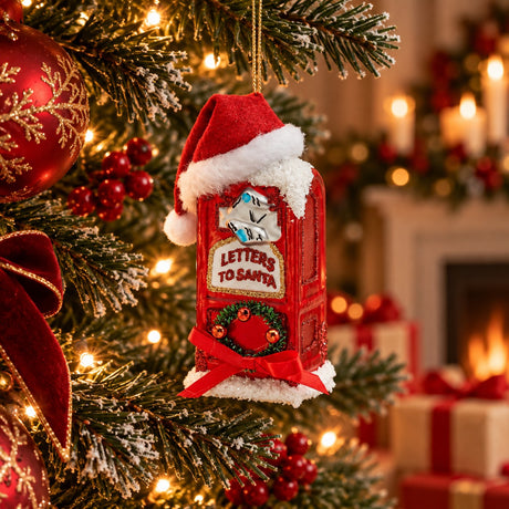EDG Enzo De Gasperi Christmas Mailbox Ornament H 12 cm White Red – Christmas Tree Decoration