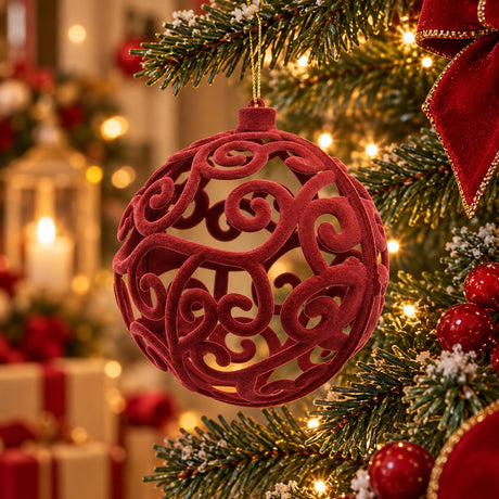 EDG Enzo De Gasperi Antique Pink Velvet Christmas Bauble Ø15 cm – Christmas Decoration