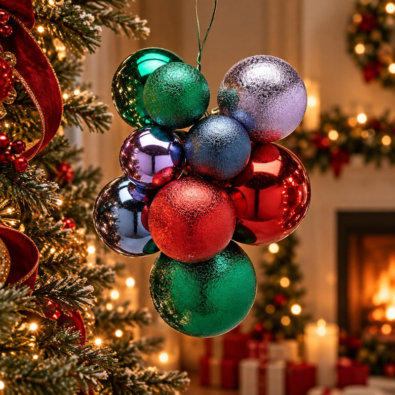 EDG Enzo De Gasperi Christmas Cluster Decoration 10 Pcs Groove Mix - Model 1