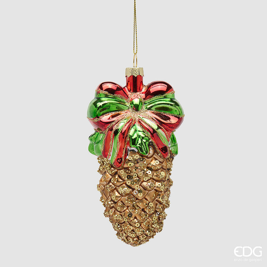 EDG Enzo De Gasperi Addobbo Pigna Multicolor H13 Ø7 cm – Decorazione di Natale