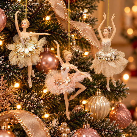 EDG Enzo De Gasperi Ballerina Ornament Pink Mix H17 cm – 1 Piece Assorted Christmas Decoration