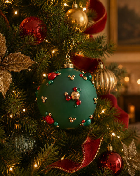 EDG Enzo De Gasperi Bubble Christmas Ball Ø12 cm Green Glass – Tree Decoration