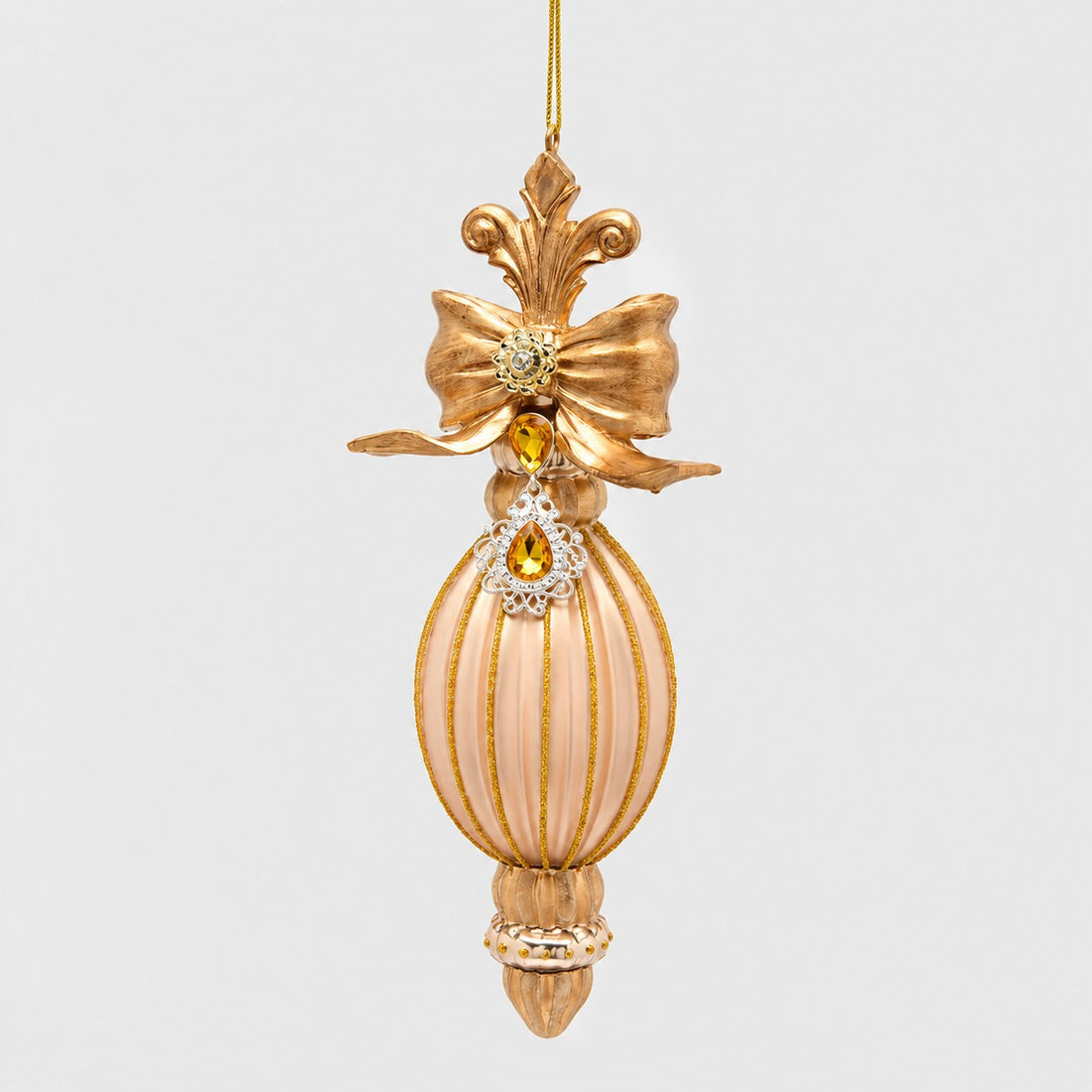 EDG Enzo De Gasperi Addobbo Fuso a Righe Gold H22 Ø7 cm – Decorazione di Natale