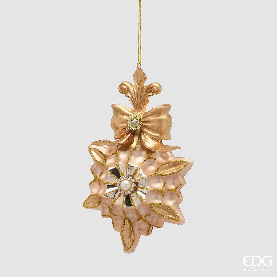 EDG Enzo De Gasperi Christmas Star H17.5 Ø12 cm Gold – Christmas Tree Decoration
