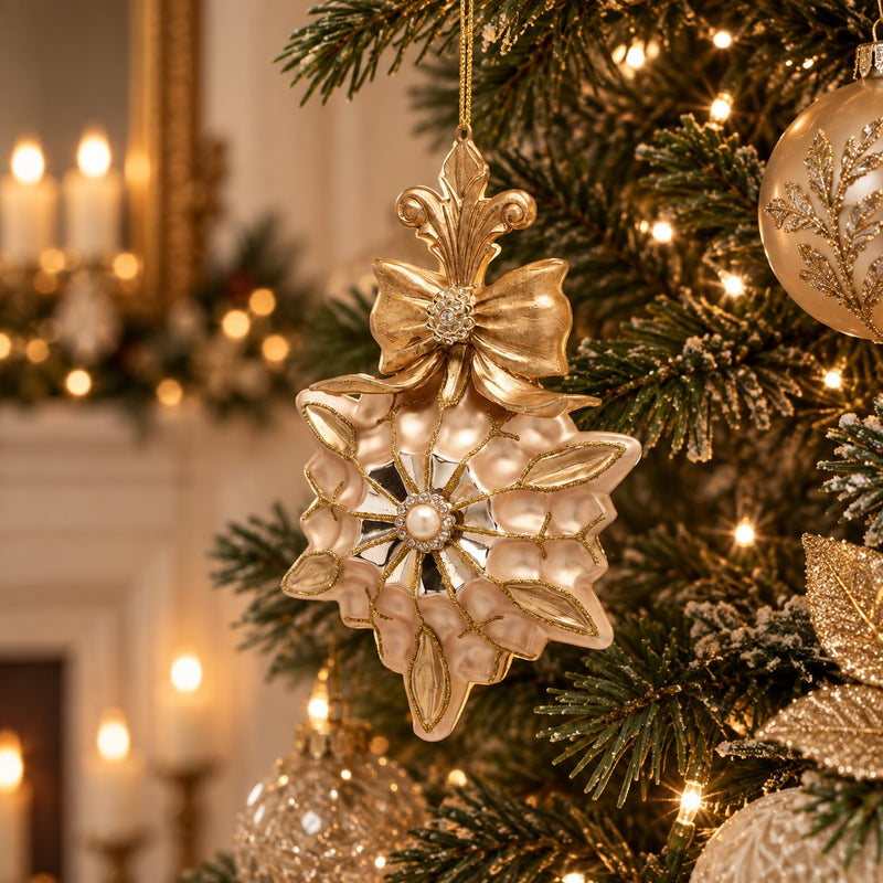 EDG Enzo De Gasperi Christmas Star H17.5 Ø12 cm Gold – Christmas Tree Decoration