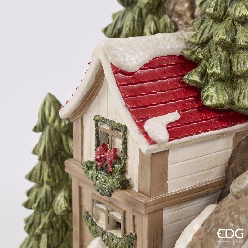 EDG Enzo De Gasperi Base Pino Casetta Bosco LED H59 Ø60 cm Marrone – Decorazione Natalizia Luminosa