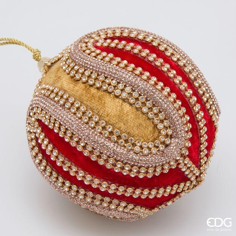 EDG Enzo De Gasperi Pallina di Natale Red Gold Ø10 cm – Addobbo Natalizio