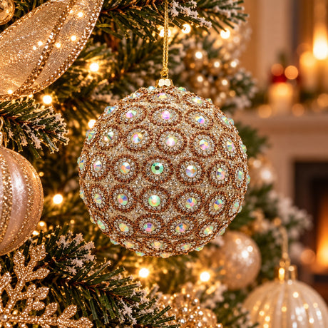 EDG Enzo De Gasperi Christmas Bauble Top Jewel Silver Gold Ø10 cm – Christmas Decoration