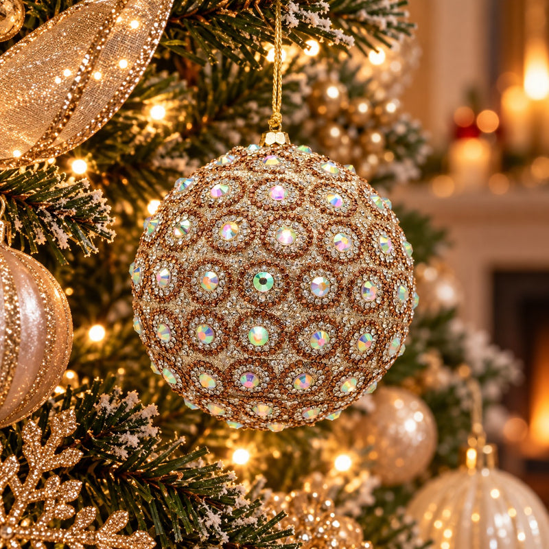 EDG Enzo De Gasperi Christmas Bauble Top Jewel Silver Gold Ø10 cm – Christmas Decoration