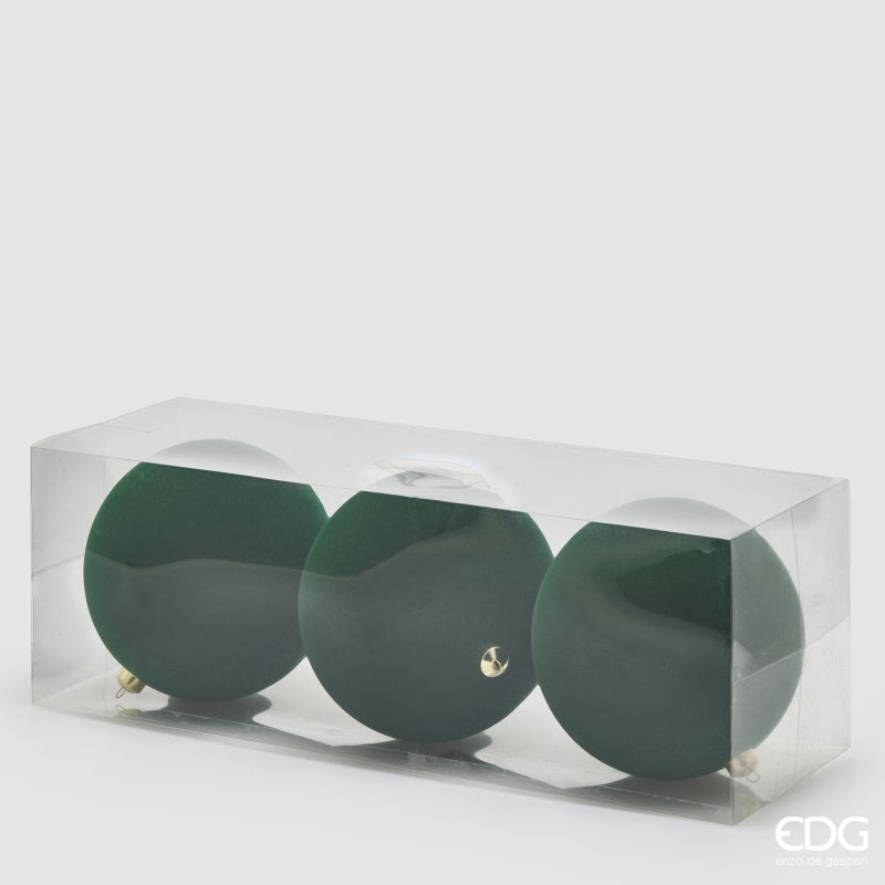 EDG Enzo De Gasperi Velvet Christmas Baubles Dark Green Ø20 cm – Christmas Decoration