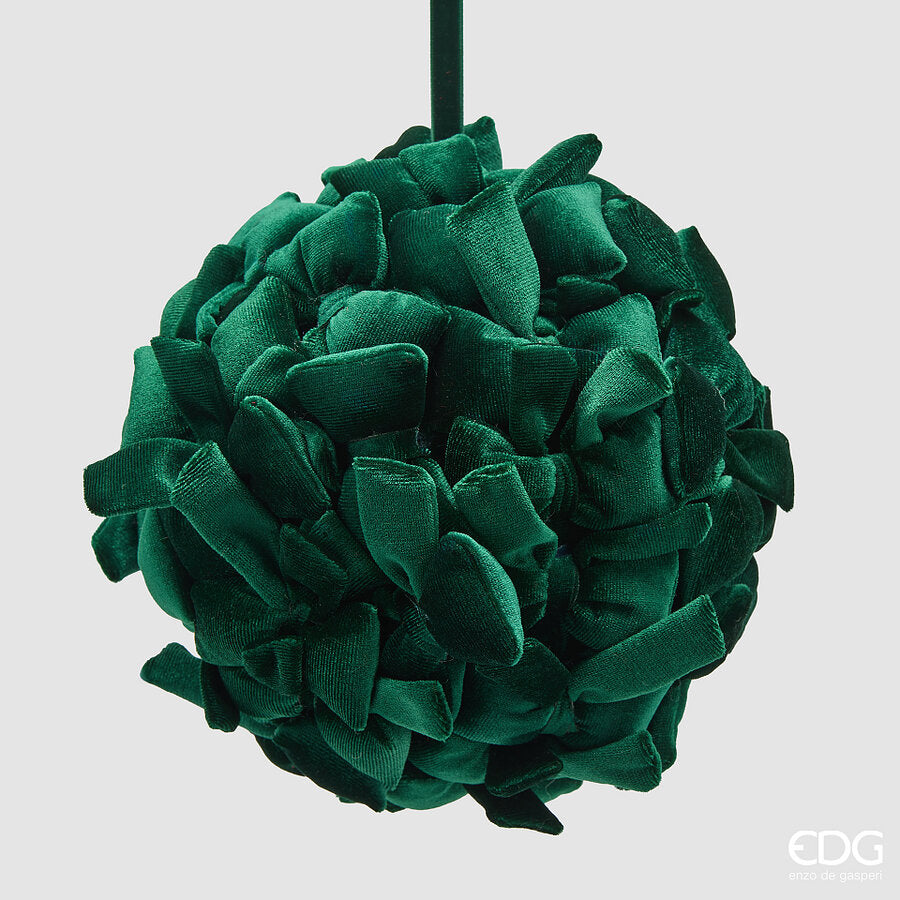 EDG Enzo De Gasperi Palla di Natale con Fiocchi Ø18 cm Verde – Addobbo per Albero di Natale