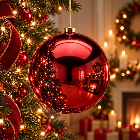 EDG Enzo De Gasperi Shiny Christmas Ball Burgundy Ø20 cm – Christmas Decoration