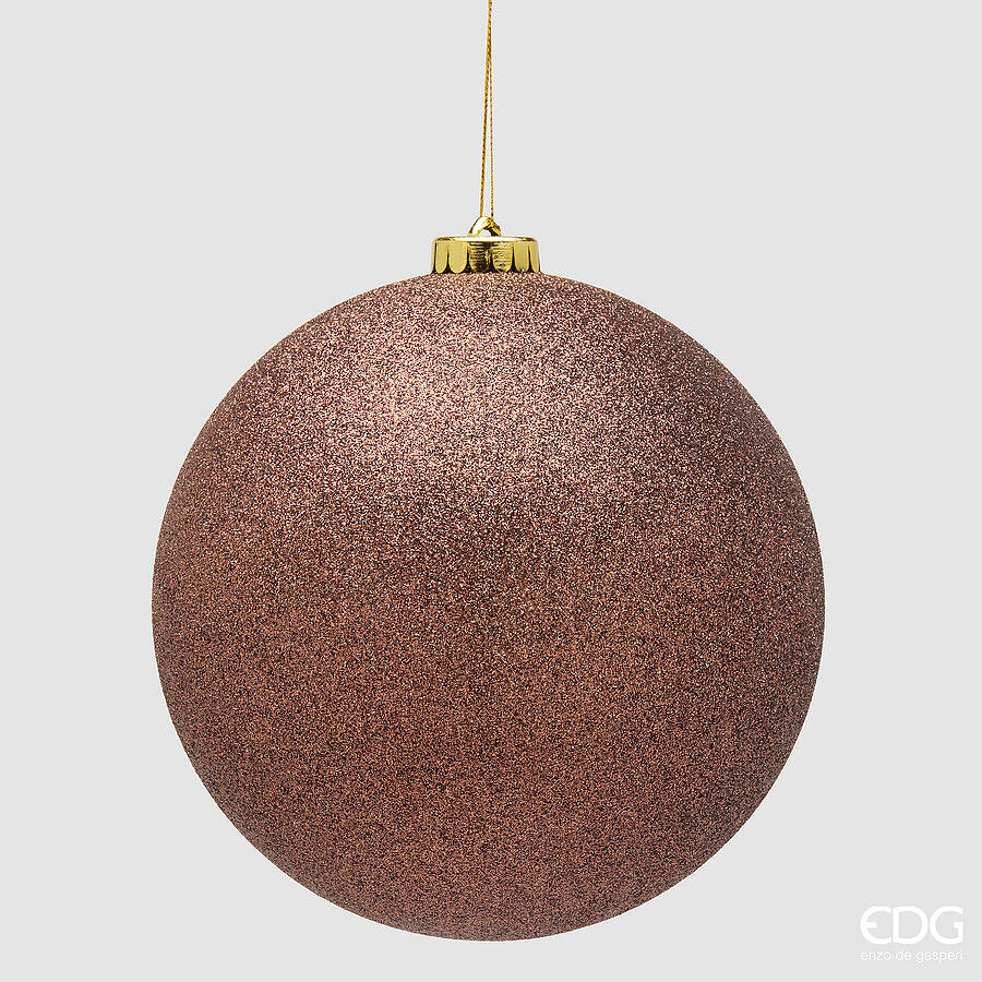 EDG Enzo De Gasperi Glitter Brown Christmas Bauble Ø15 cm – Christmas Decoration