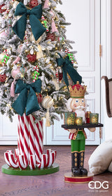 EDG Enzo De Gasperi Snow-Covered Merano Pine Christmas Tree H 210 Cm D 132 Cm with 750 White Green LEDs