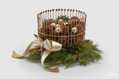 EDG Enzo De Gasperi Pine Wreath with Pine Cones Ø53 cm – Christmas Decoration