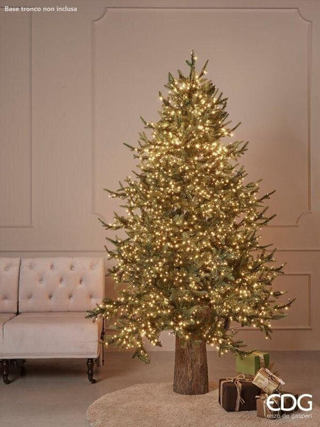 EDG Enzo De Gasperi Luxury Christmas Tree, Pine, H 180 cm, D 136 cm, with 3,000 Green LEDs
