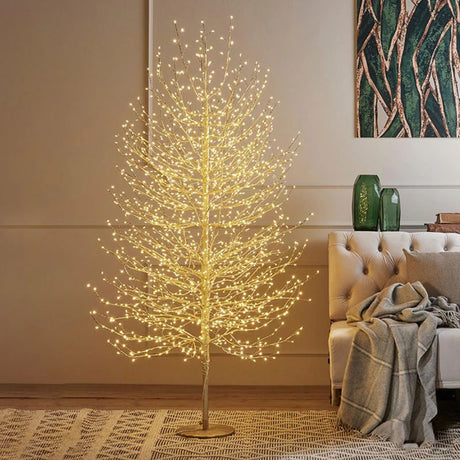 Christmas Beech with Base 2,000 LEDs H 180 cm D 90 cm Gold