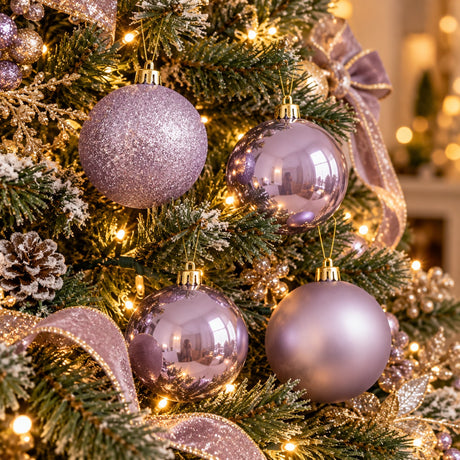 EDG Enzo De Gasperi Lavender Christmas Baubles Ø10 cm – Set of 4 Pcs