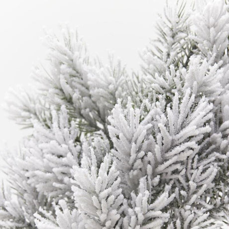 EDG Enzo De Gasperi Corona di Pino West Artificiale Innevata White Green Ø56 cm – Decorazione di Natale