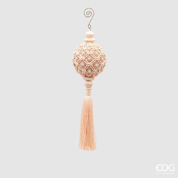 EDG Enzo De Gasperi Christmas Decoration Woven Nappa H 28 Cm D 8 Cm Pink