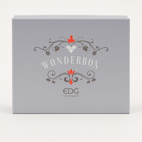 EDG Enzo De Gasperi Child's Candle Holder with Christmas Decorations H 14 Cm Gift Box Green Pink