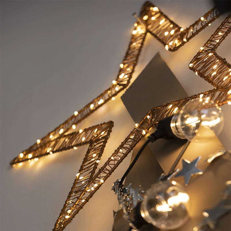 EDG Enzo De Gasperi Christmas Star Microled Flat D 60 Cm 250 Flashing Leds Ivory
