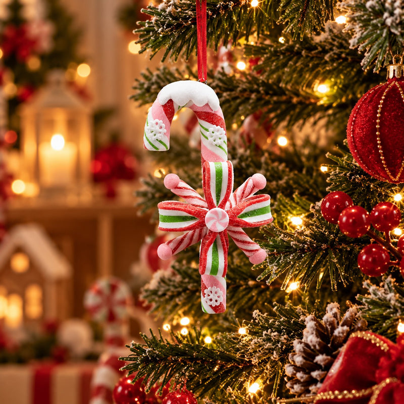 EDG Enzo De Gasperi Decorazione Natale Candy Cane Verde e Rosso H12 cm – Addobbo Natalizio
