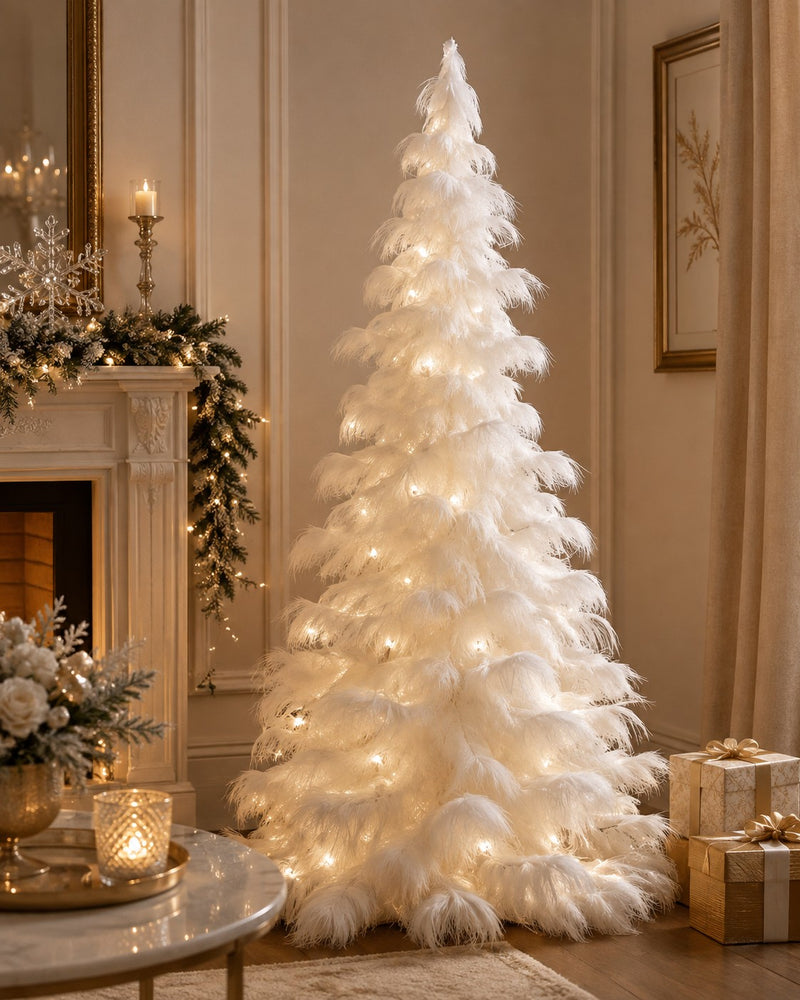 EDG Enzo De Gasperi Furry Pine H250 Ø125 cm White – Christmas Tree