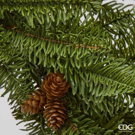 EDG Enzo De Gasperi Pine Wreath with Green Pine Cones Ø60 cm – Artificial Christmas Decoration