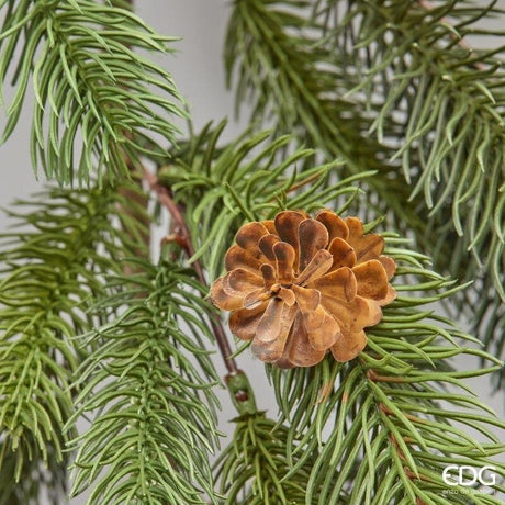 EDG Enzo De Gasperi Pine Garland with Pine Cones Green L180 cm – Artificial Christmas Decoration