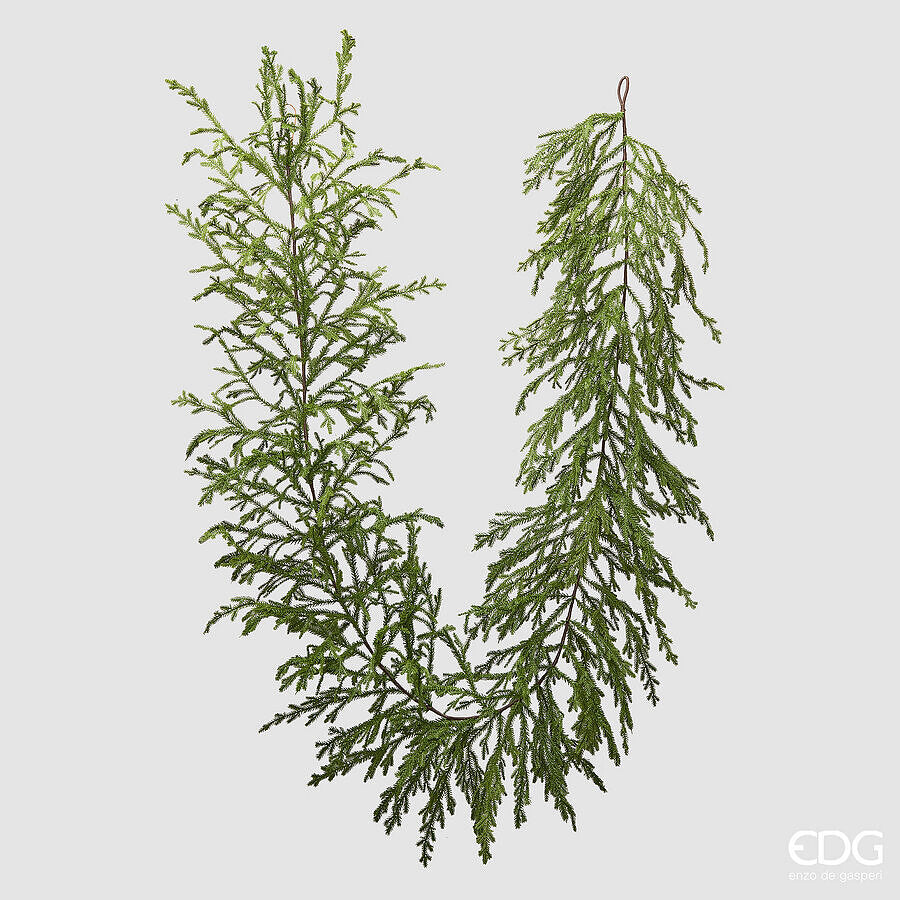 EDG Enzo De Gasperi Festone Natalizio Cryptomeria L260 cm Verde – Ghirlanda Decorativa di Natale