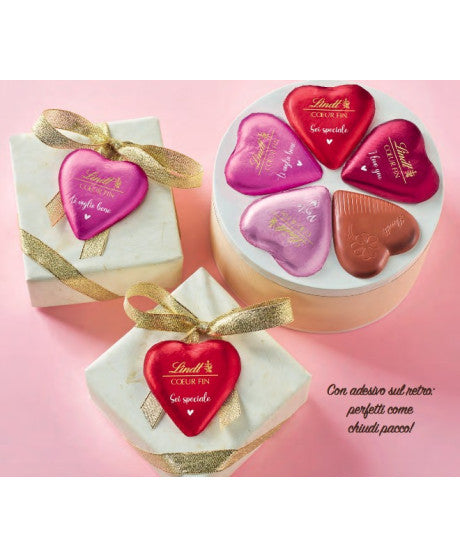 Lindt Milk Chocolate Hearts with Messages 24 Gr 1 Pc