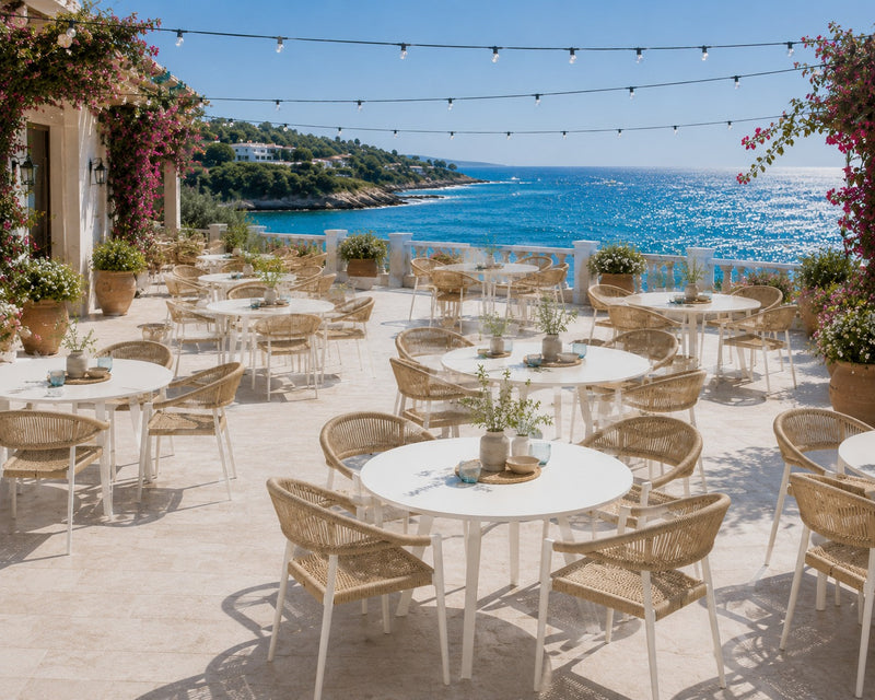 EDG Enzo De Gasperi White Round Outdoor Table in Aluminium D 100 cm H 75 cm