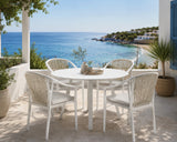 EDG Enzo De Gasperi White Round Outdoor Table in Aluminium D 100 cm H 75 cm