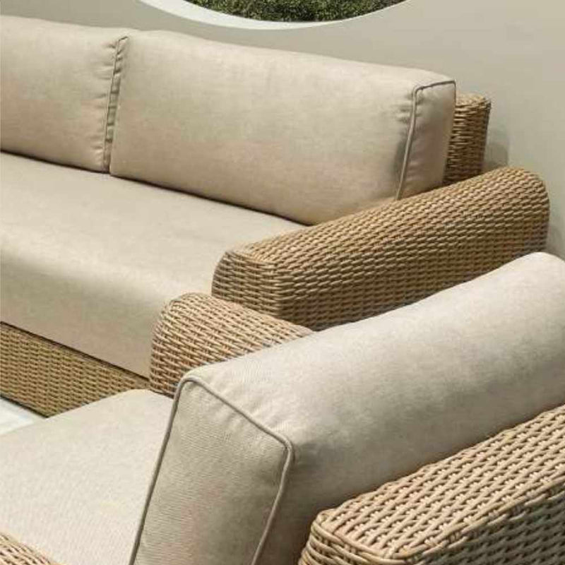 EDG Enzo De Gasperi Set Giardino Light Grey Relax Simil Rattan 4 Pezzi – 3 Divani e 1 Tavolino da Esterno