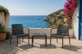 L'Arcolaio Ventotene Black Set with 2 Armchairs and Coffee Table in Polypropylene